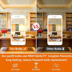 PAR20 50W Halogen Bulb - 6 Pack 120V 50W PAR20 Flood Light Bulbs with E26 Base, PAR 20 Dimmable 2800K Warm White, Long Lasting PAR 20 Bulb for Track Lighting & Hood Range Light Bulbs