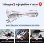 8-Pack Extension Cord 2 Prong,10FT Long Cords Extension for Indoor/Outdoor,US Male/Female Power Cable for NEMA 1-15P to NEMA 1-15R,White