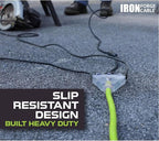 Iron Forge Cable 10 Foot Lighted Outdoor Extension Cord with 3 Outlets - 12/3 SJTW Heavy Duty Light Green Extension Cable 3 Prong - Multiple Outlets