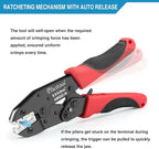 6PCS Crimping Tool Set - Ratcheting Wire Crimper - for Heat Shrink, Insulated Nylon, Non-Insulated, Ferrule Terminal, Open Barrel Terminals & Solar Connectors