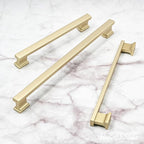 Alzassbg 10 Pack Matt Gold Cabinet Pulls, 7-1/2 Inch(192mm) Hole Centers Kitchen Cabinet Handles for Cabinets and Drawers AL3061MGP