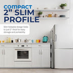 Step Ladder 3 Step Folding, Decorative - Beautiful Gray Wood & Silver Aluminum, Ultra Slim Profile, Anti Slip Steps, Sturdy-Portable for Home, Office, Kitchen, Photography Use,by SORFEY