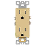 ENERLITES, Gold Elite Series Decorator Receptacle Outlet Child Safe Tamper-Resistant, Self-Grounding, 2-Pole, Residential Grade, 15A 125V, UL Listed, 61501-TR-GD