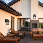 Darkaway Outdoor Sconce Lights Wall Light Fixtures, Front Porch Light Outdoor Wall Anti-Rust Waterproof Aluminum with Glass Exterior Light Fixture for Patio, Yard, Doorway, Garage(1 Pack, Black)