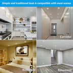 TORCHSTAR 8-Pack 5CCT 6 Inch LED Recessed Lighting Retrofit Downlight, Aluminum Anti-Glare Deep Baffle Trim, 1200LM 15W=120W, CRI90 Dimmable Remodel Can Lights, JA8 ETL, 2700K3000K3500K4000K5000K