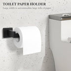 10-Piece Matte Black Bathroom Hardware Set,Towel Bar Set for Bathroom Include 23.6 inch Towel Bar,Towel Ring,Toilet Paper Holder Towel Hooks,Stainless Steel Wall Mounted