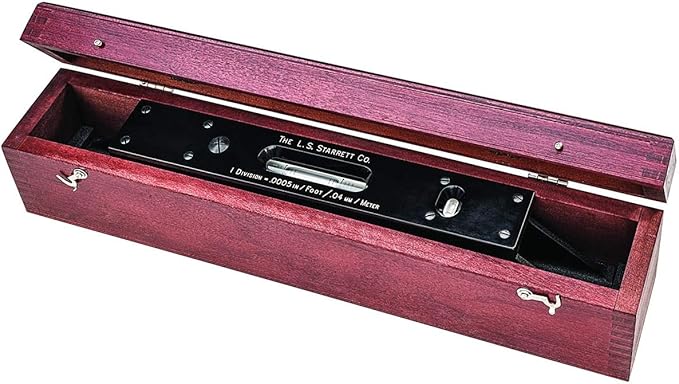 Starrett Master Precision Level for Enhanced High-Speed Machinery - Fool-Proof Adjustment, Seasoned, Machined Castings, 15" Length, 1-5/8" Width - 199Z