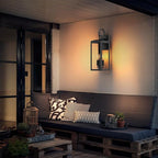 19 Inch Large Dusk to Dawn Outdoor Wall Light for House Exterior, 3-Light Outdoor Light Fixtures Wall Mount, E12 Black Modern Outside Porch Light Fixtures for House Garage Porch Patio Lights