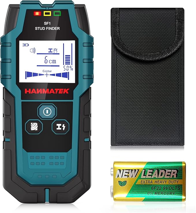 HANMATEK Stud Finder Wall Scanner Detector with Pro Smart Sensor,Audio Alarm and HD LCD Display,5 in 1 Upgrade Wood Exact Mode Stud Finder Tool for The Center Edge of Metal,Studs,AC Wire,Pipe