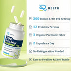 Probiotics for Women Men: 300 Billion CFU Probiotic High Potency + 12 Strains Organic Probiotics with Prebiotics, Daily Probiotic Supplement for Digestive, Gut, Immune and Bloating Health, 60 Capsules
