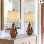 PoKat 20.25" Farmhouse Table Lamps Set of 2 for Night Stands, Vintage Bedroom Lamps for Bedroom Living Room, Retro Bedside Lamps for End Table, Suitable for Small Place, Retro Sweep Gold