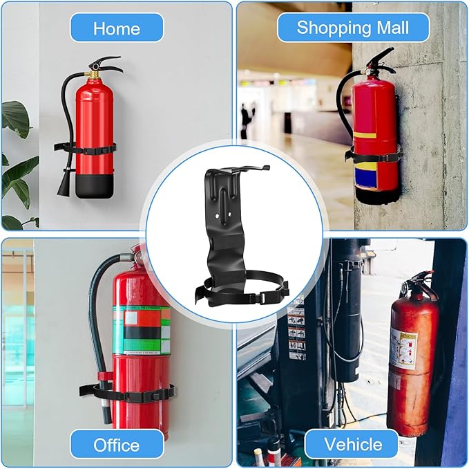 4 Pack Fire Extinguisher Mount Bracket, 5 LB Metal Heavy Duty Wall Mount Holder for Home, Truck, Vehicle, Car, Boat