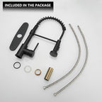 Black Kitchen Faucet with Pull Down Sprayer, AIMADI Commercial Single Handle Pull-Down Sprayer Kitchen Faucets,Matte Black