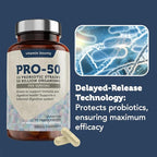 Vitamin Bounty Pro-50 Probiotic - 50 Billion Organisms and 13 Probiotic Strains that Promote Gut Health, Digestive Health Probiotic, Delayed Release Capsule with Prebiotic Greens - 60 Capsules, 2 Pack