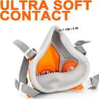 RANKSING Respirator Mask with Filters and Glasses to Against Dust Gases Fumes in Painting Spraying Sanding Orange/Pink