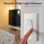 LIDER Dimmer Paddle Switch for Dimmable 300W LED/CFL Lights, 1-Pole or 3-Way, 120 V, Modern Upgrade, UL Listed, Wall Plate Included, White, 2 Pack