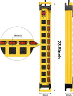 Plug'n 10 Outlet 3300J Surge Protector Power Strip with Individual Switches,Heavy Duty Power Strip with Cord Manager,9FT/14AWG/15AMP/1875W Power Cord,2 Packs