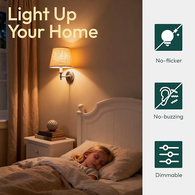 ALAMPEVER E26 LED Bulb 40 Watt, Chandelier Light Bulbs, 2200K Warm White Candelabra LED Bulbs, 12 Pack Candle Light Bulbs