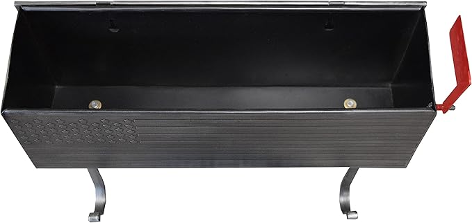 Oakland Living AZ620-SILVER Silver Patriotic Metal Outgoing Mail Flag and Newspaper Hangers Wall Mount Mailbox