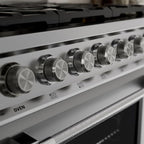 Empava 36 Inch Professional Gas Range with Convection Oven, 6 Sealed Burners (103,000 BTU Total), Wok Burner, Telescopic Racks, Porcelain Cooktop, Stainless Steel Stove, ETL Certified