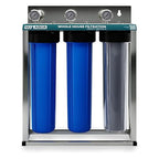 Nu Aqua 3 Stage Heavy Metal Whole House Water Filter System - 20” x 4.5” TDS Reducing Home Filtration - Sediment, KDF Granular Carbon, Carbon Block