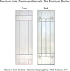 Board & Batten Vinyl Shutters (1 Pair) | 14.5"x51" (4-Board) - Dover White/Paintable | Exterior Window Shutters | Includes Mounting Hardware | Simple Installation | Made in USA