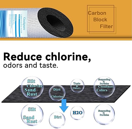 Geekpure 5 Stage Whole House Water Filter System with 2.5 x 20 5 Micron PP Sediment + Carbon Filters and 6 GPM UV