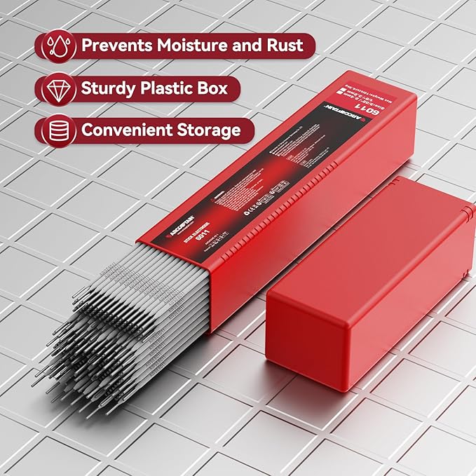 ARCCAPTAIN E6011 Welding Rod 3/32" 10LB Carbon Steel Welding Sticks Electrodes, Welding Rods ARC Welding Equipment