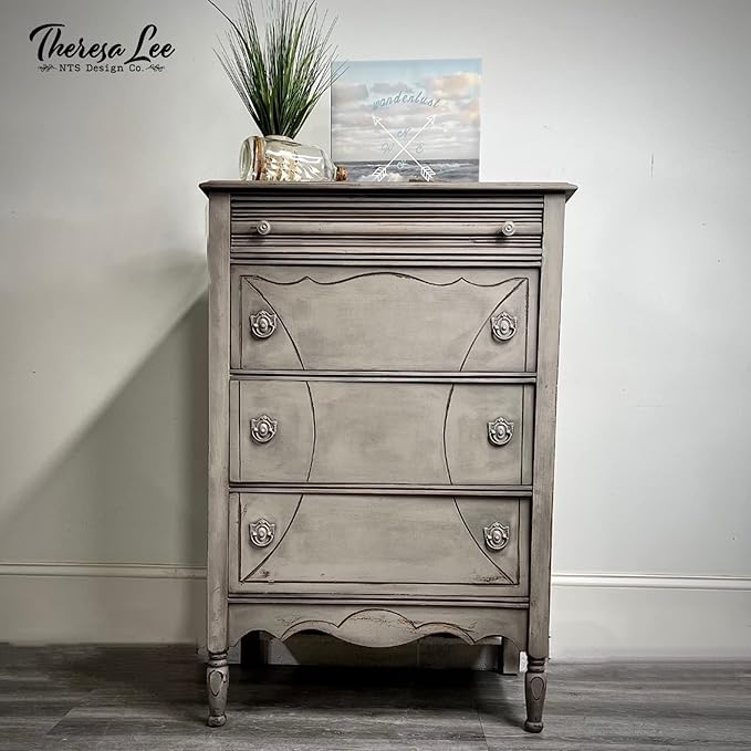 Dixie Belle Paint Company Chalk Finish Furniture Paint - French Linen (8oz) - Matte Light Taupe Chic Chalk Mineral DIY Furniture Paint