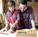 Christmas Gifts for Stepped Up Dad, Best Stepdad Bonus Dad Gifts Ideas, Funny Fathers Day Birthday Valentines Gift for Father Papa Wooden Spirit Level A5
