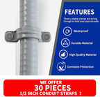 (1/2" Conduit Strap 30 Pack) Yariwiz 1/2 inch Plastic PVC Flex Electrical Conduit Strap Clamp Fittings