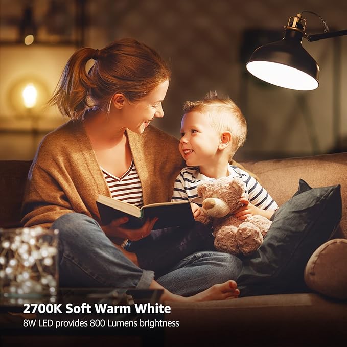 Lepro Vintage LED Bulbs, Dimmable Filament Bulb, 8W 800LM, 60W Equivalent, 2700K Warm White, Classic Clear Glass, A19 Shape, E26 Base, Pack of 5