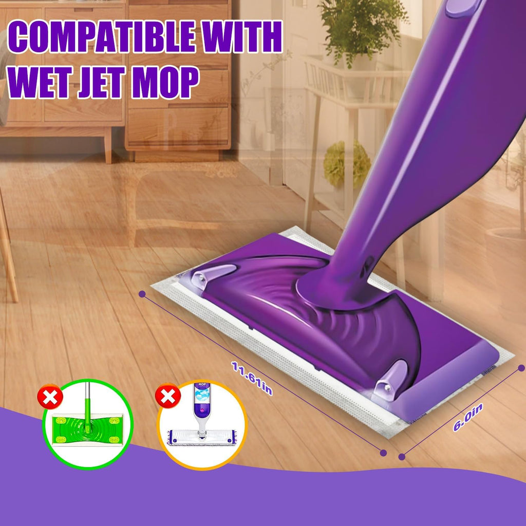 20 Count Disposable Mop Pads Refills for Swiffer Wet Jet Spray Mops, Wet Jet Mopping Pads for All Purpose Multi Surface Hardwood Floor Cleaning, 4 Layers Thickened and Super Absorbent.