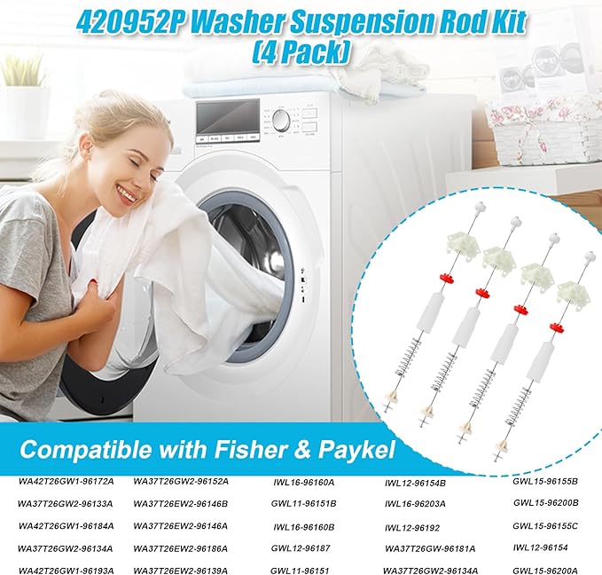 420952P Washer Support Bar Kit for Fisher & Paykel Compatible Models (4 Pack)