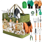 Gardening Tools 13 PCS Stainless Steel Heavy Duty Garden Tool Set with Storage Tote Bag, Knee Pads, Squirt Bottle and Gloves, Gardening Hand Tool Gifts Kit for Women Men