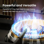 FOTILE GLG30401 30” Black Tempered Glass 4-Burner Gas Cooktop, Tri-Ring 18,000 BTUs Left Burner with Flame Failure Protection Removable Grates and Installation/LP Kit