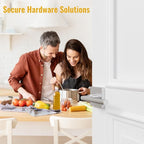 HOSOM Interior Door Levers Passage Door Handles Heavy Duty No Locking Door Handle Set for Hallway, Closet Doors, Satin Nickel Door Handle with Square Plate, 1 Pack