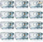 12 Pcs Electrical Box Junction Box Galvanized Steel Metal Electrical Boxes, 1/2'' and 3/4'' Knockouts, Drawn Construction, Silver (4 x 2 Inch,Rectangular)
