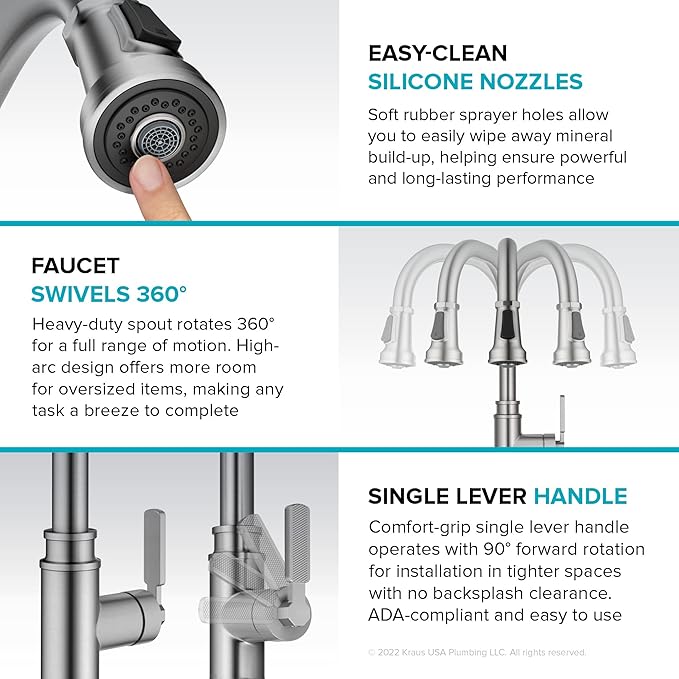 KRAUS Allyn Transitional Industrial Pull-Down Single Handle Kitchen Faucet in Matte Black, KPF-4101MB