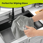 12 Pack Cleaning Cloth,Ultra Soft Absorbent Quick Drying Microfiber Cleaning Rags,No Scratches,Reusable,Washable,Lint Free Cleaning Towels for Kitchen,Window,Glass,car,11.8"×11.8"(Dark Grey)