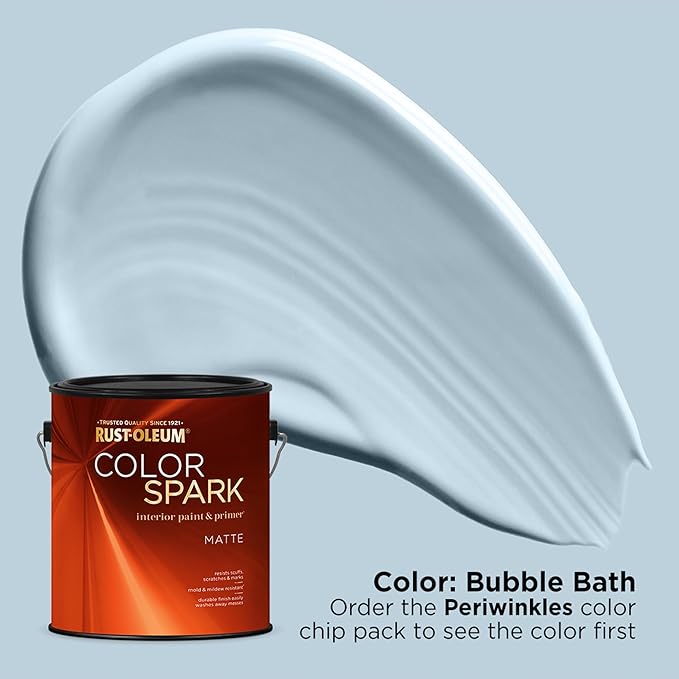 Rust-Oleum Color Spark Interior Paint and Primer in One, Matte, Bubble Bath, 1 Gallon