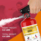 ABC Fire Extinguisher for Home - 2.2lb, Dry Powder Fire Extinguisher, 1A:10-B:C Rated, Certified for Car/House/Kitchen/Truck/Marine/Boat/Vehicle/utv/rv, 2 PACK