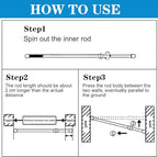 4 Pack Sliding Door Security Bar Window Security Bars Adjustable Sliding Glass Door Lock Safety Bars Window Lock Bar with Rubber Tips 11.8-19.7 Inch Tension Rods Security Stick for Door Bathroom