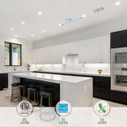 TORCHSTAR 5CCT 4 Inch Slim LED Recessed Lighting with Junction Box, Dimmable 10W Ultra-Thin Recessed Light, 2700K3000K3500K4000K5000K Selectable, 700LM LED Downlight, ETL & Energy Star, Pack of 6