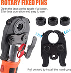 Pro Press Tool with 1/2", 3/4", 1"Pro Press Copper Crimper Tool with 12-Ton Hydraulic Power, Apply US Standard Copper Pipe or Stainless Steel Tube, Suitable for Plumber