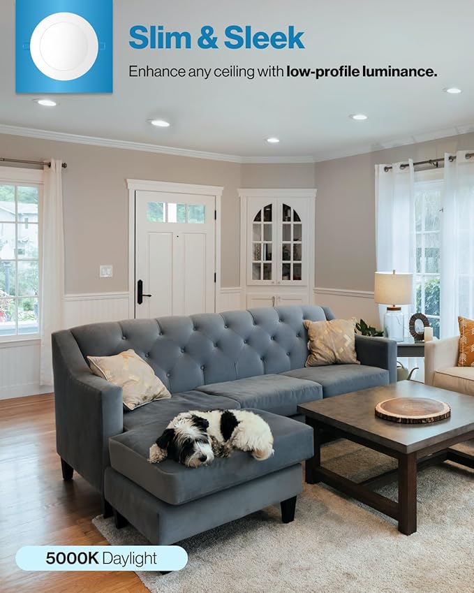 Sunco 24 Pack 4 Inch Ultra Thin LED Recessed Ceiling Lights Slim, 5000K Daylight, Dimmable 10W=60W, 650 LM, Damp Rated, Canless Wafer Thin with Junction Box - ETL & Energy Star.