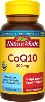 Nature Made CoQ10 200mg, Dietary Supplement for Heart Health Support, 40 Softgels, 40 Day Supply