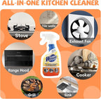 WETQUEEN All Purpose Cleaner Spray, Powerful Kitchen Degreaser Foam Spray, Stubborn Stains Cleaner for Kitchen, Bathroom, Cooker, Countertops, Tiles, Dual-Spray Nozzle, Lemon Scent, 16.91 Fl Oz