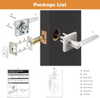 Probrico Privacy Door Handle Interior Heavy Duty Square Brushed Nickel Door Knobs for Bedroom Bathroom Reversible Keyless Door Lever Satin Nickel, 8 Pack