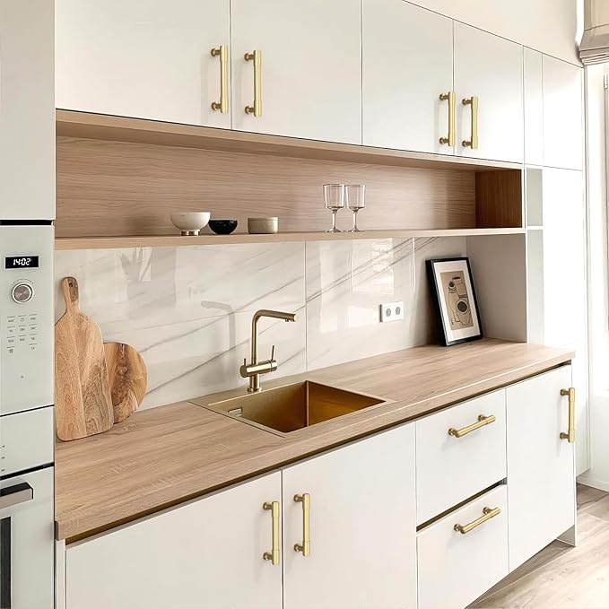 10 Pack Champagne Bronze Cabinet Pulls 3.75 Inch(96mm) Kitchen Cabinet Handles Cabinet Hardware for Drawer Pulls